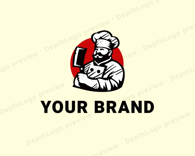 Butcher Chef Cleaver logo template for Your Brand