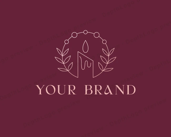 Candle Wreath Lighting logo template for Your Brand