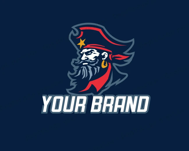 Captain Pirate Gaming logo template for Your Brand