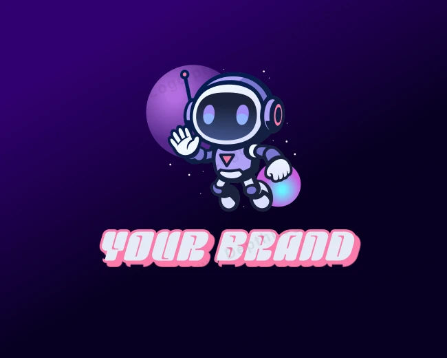 Cartoon Space Robot logo template for Your Brand