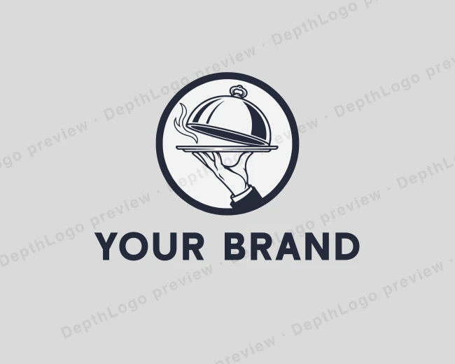 Catering Waiter Cloche logo template for Your Brand
