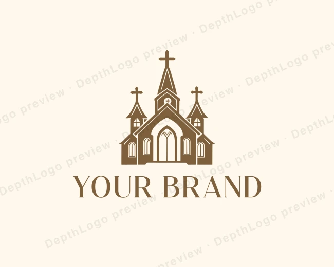 Catholic Chapel Church logo template for Your Brand