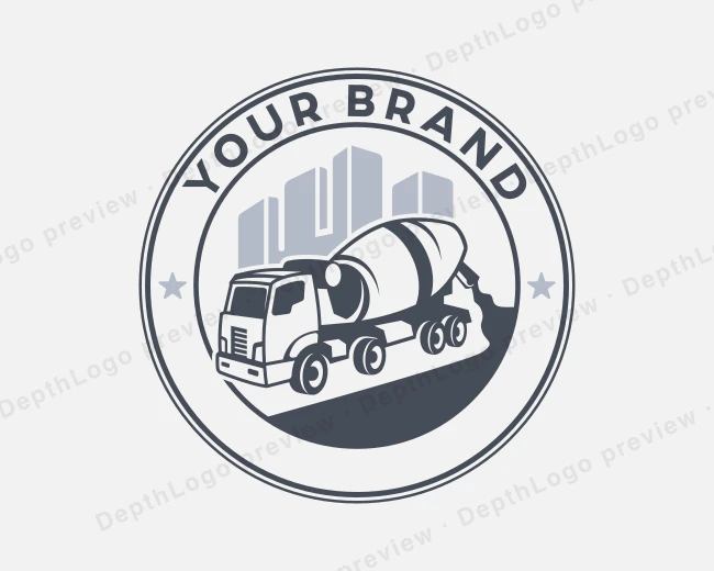 Cement Truck Concrete logo template for Your Brand