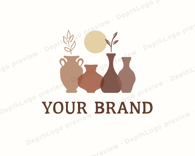Ceramic Clay Pottery logo template for Your Brand