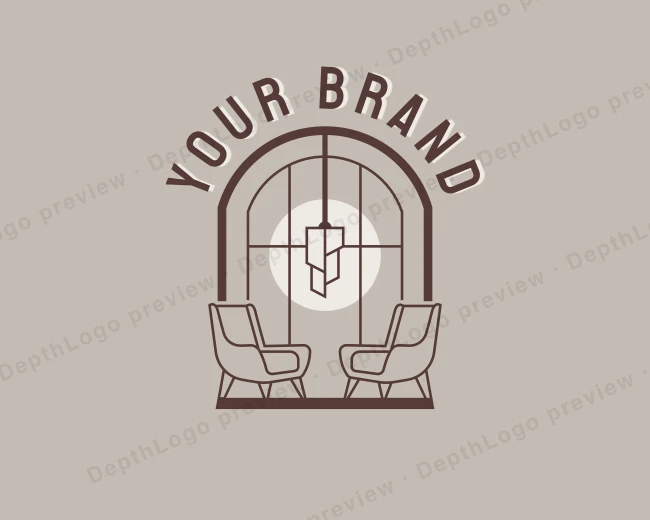 Chair Pendant Lamp Furniture logo template for Your Brand
