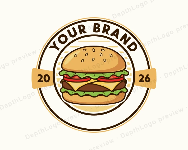 Cheeseburger Snack Bar logo template for Your Brand