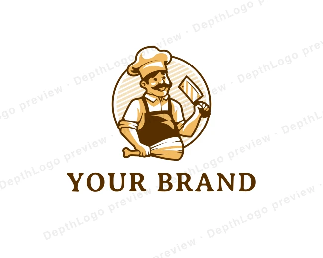 Chef Butcher Meat logo template for Your Brand
