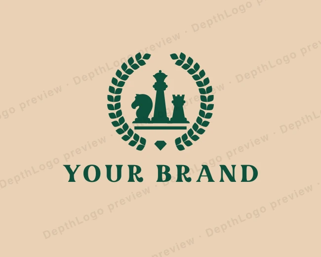 Chess Tournament Wreath logo template for Your Brand
