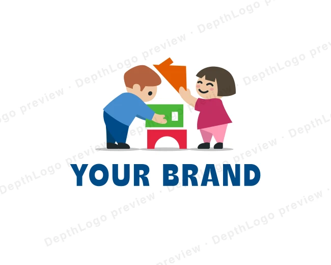 Children Play Daycare logo template for Your Brand