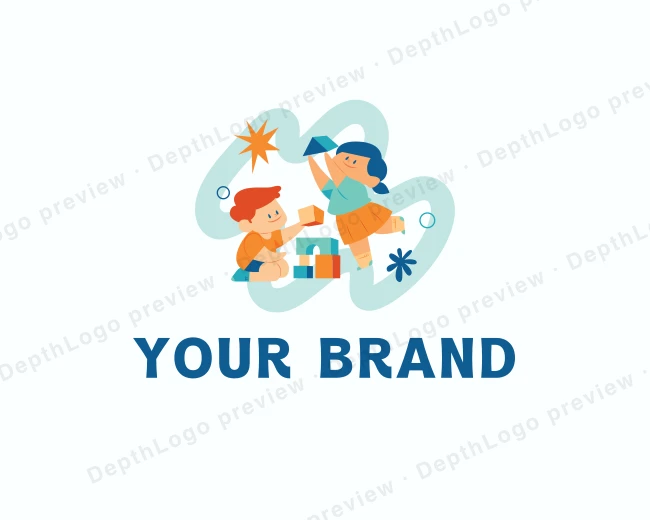 Children Play Daycare logo template for Your Brand