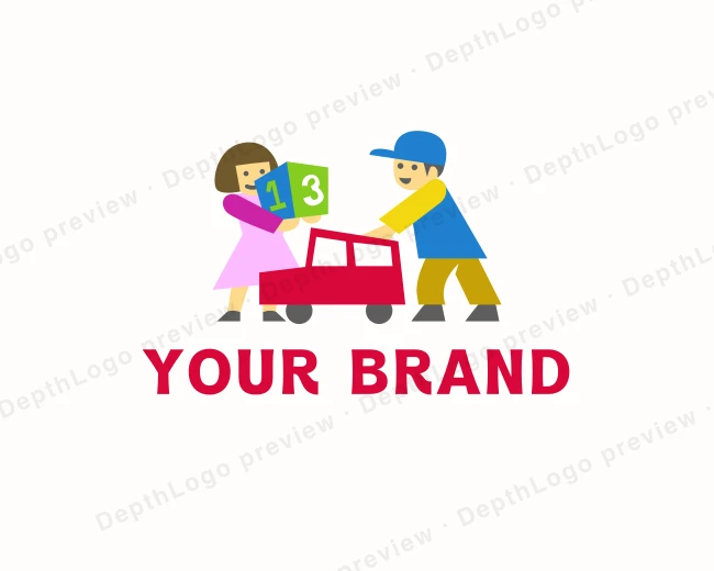 Children Play Daycare logo template for Your Brand