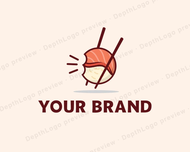Chopstick Sushi Bite logo template for Your Brand