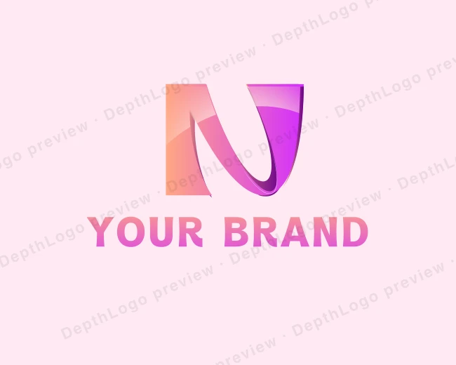 Chrome Media Letter N logo template for Your Brand