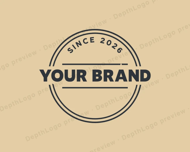 Circle Hipster Masculine logo template for Your Brand