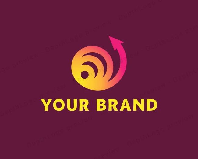 Circle Signal Arrow logo template for Your Brand