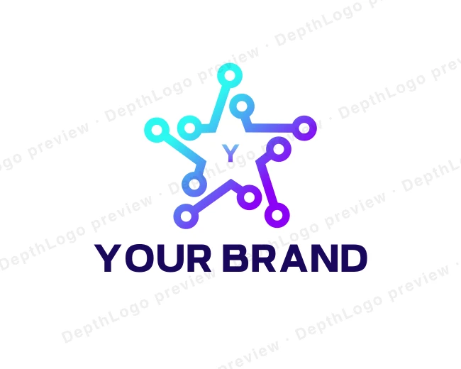 Circuit Star Network logo template for Your Brand