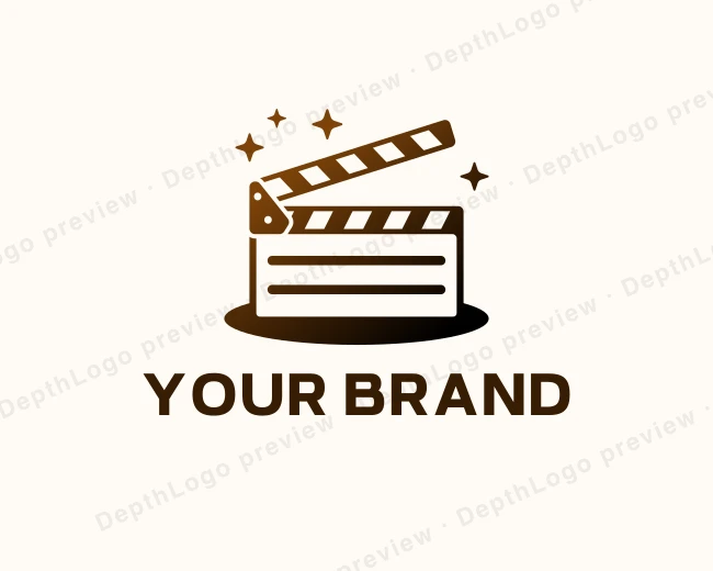 Clapperboard Cinema Entertainment logo template for Your Brand