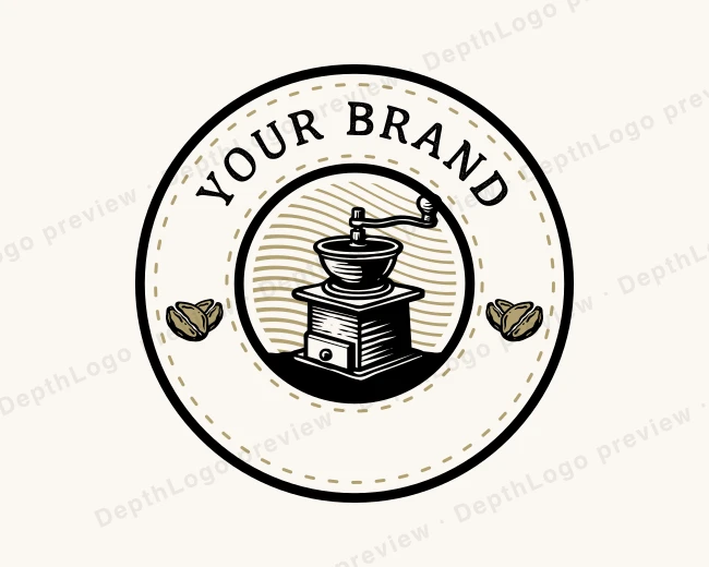Coffee Bean Grinder logo template for Your Brand