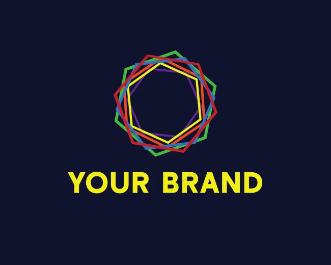 Colorful Kaleidoscope Hexagon logo template for Your Brand
