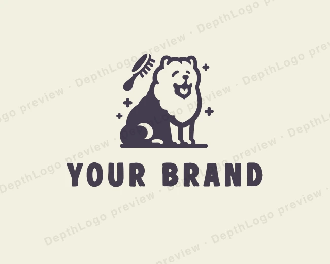 Comb Dog Pet Grooming logo template for Your Brand