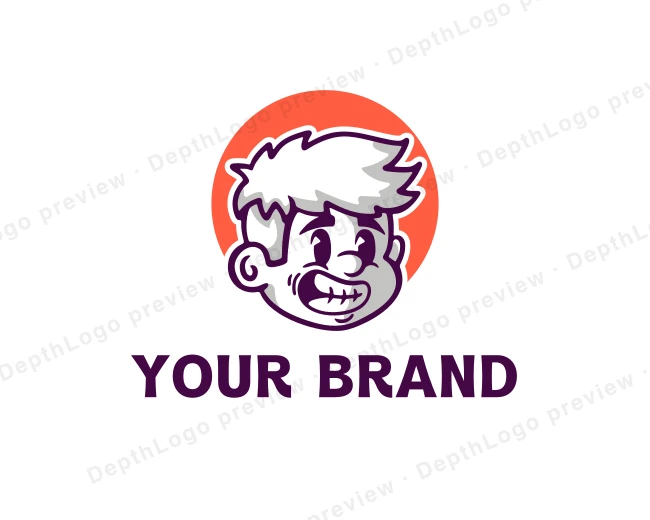 Comic Guy Cartoon logo template for Your Brand