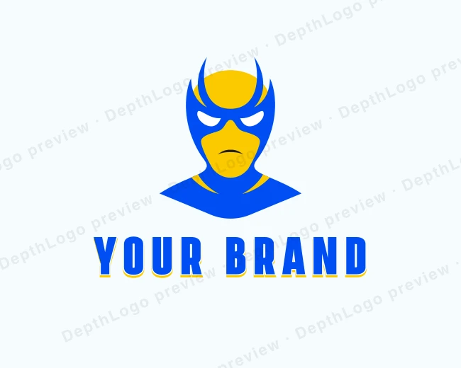 Comic Hero Cosplay logo template for Your Brand