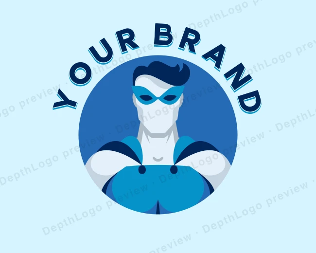 Comic Hero Man logo template for Your Brand