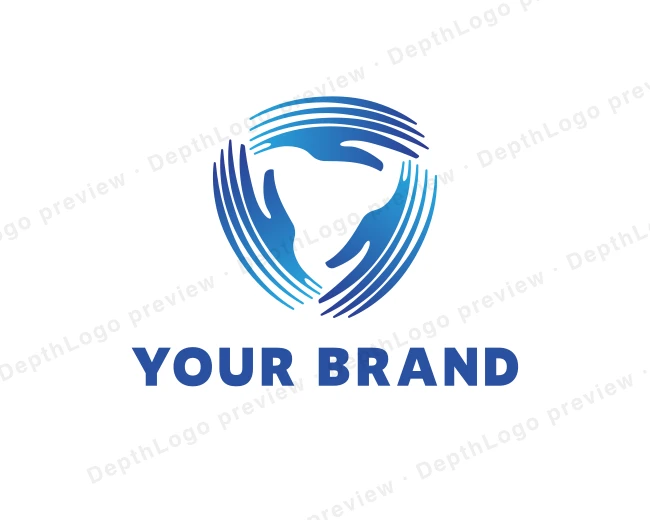 Community Shield Hands logo template for Your Brand