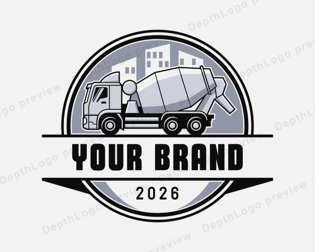 Concrete Cement Truck logo template for Your Brand