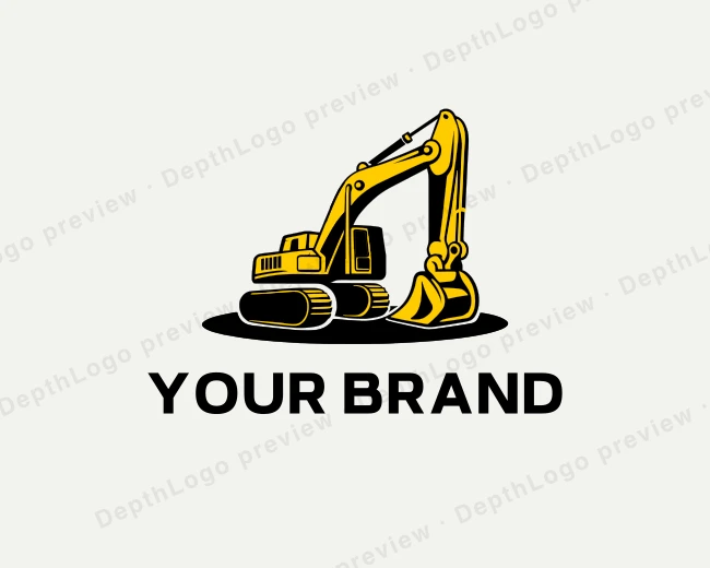 Construction Mining Excavator logo template for Your Brand