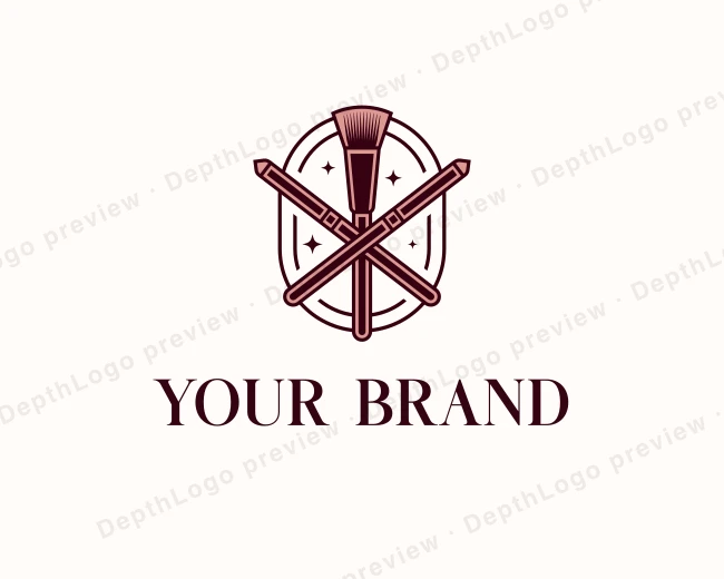 Cosmetics Makeup Brush logo template for Your Brand