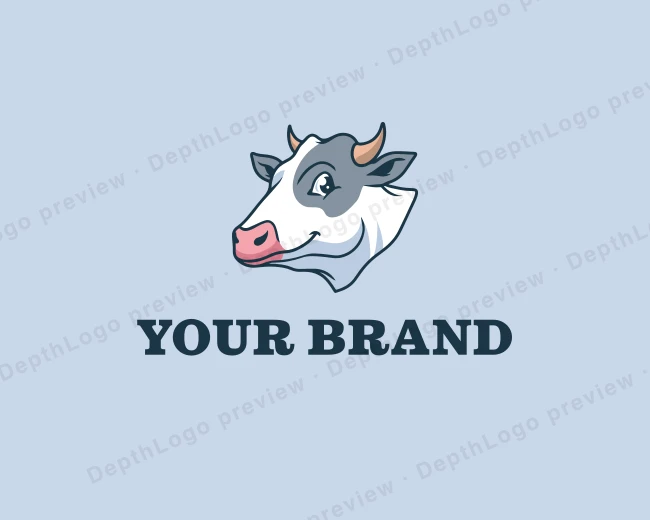 Cow Dairy Farm logo template for Your Brand