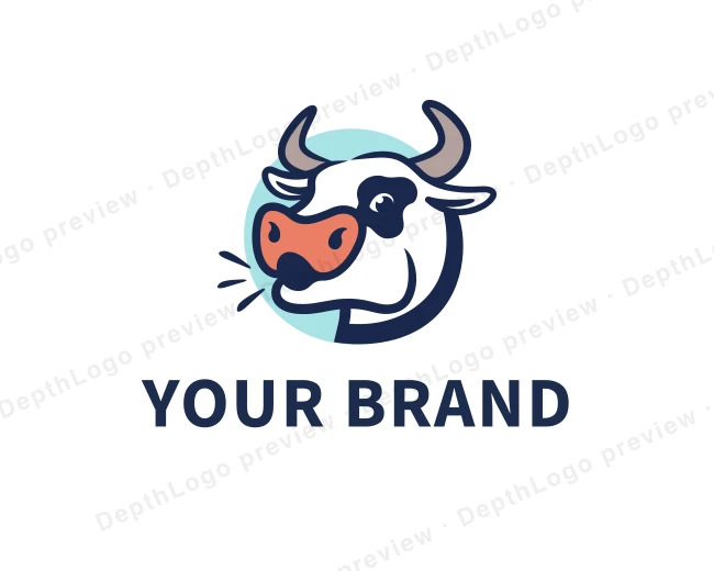 Cow Horn Dairy logo template for Your Brand