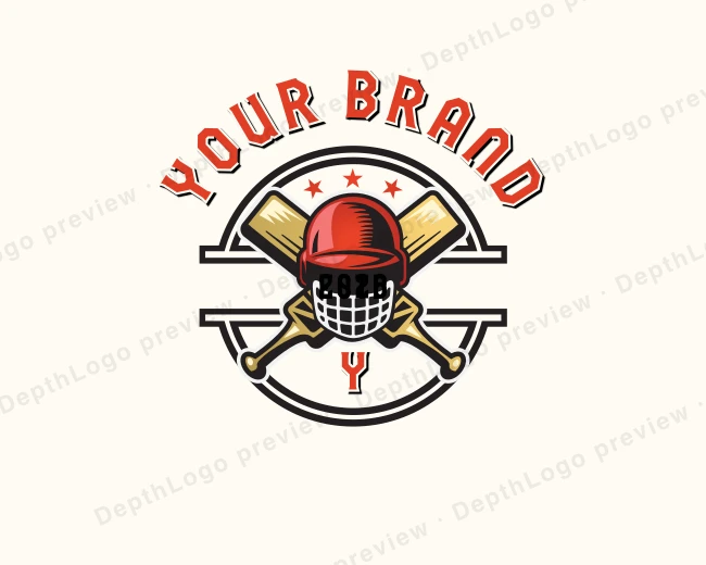 Cricket Bat Helmet logo template for Your Brand