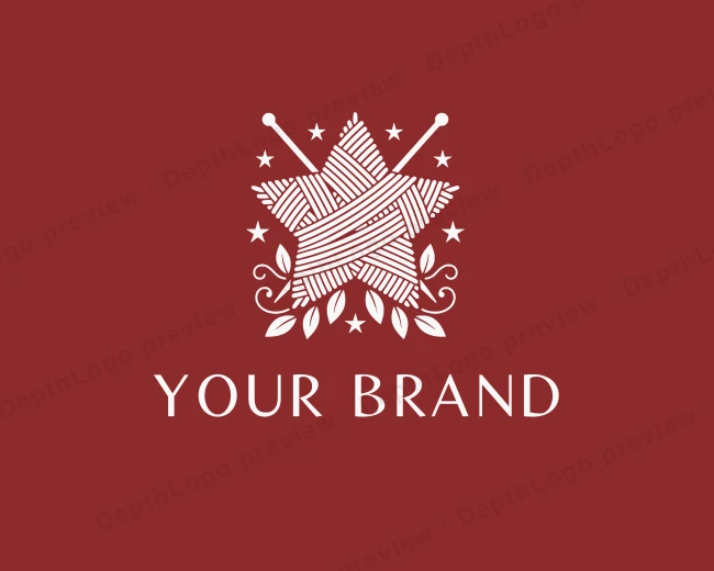 Crochet Star Crafting logo template for Your Brand
