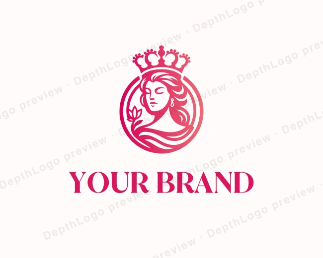 Crown Beauty Queen logo template for Your Brand