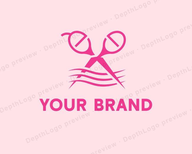 Cut Scissors Hairdresser logo template for Your Brand