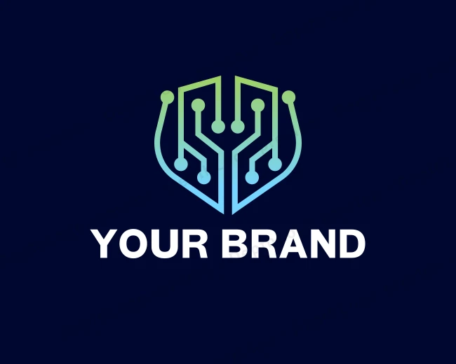 Cyber Security Circuit logo template for Your Brand