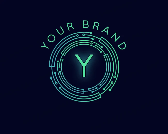 Cyber Tech Circuit logo template for Your Brand