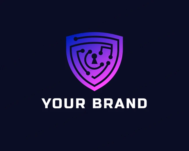 Cyber Tech Shield logo template for Your Brand