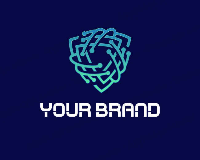 Cyber Technology Shield logo template for Your Brand
