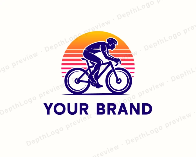 Cyclist Athlete Bike logo template for Your Brand