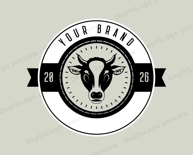 Dairy Cow Farm logo template for Your Brand