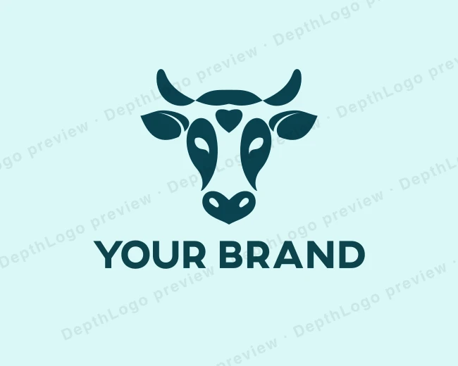 Dairy Farm Cow logo template for Your Brand