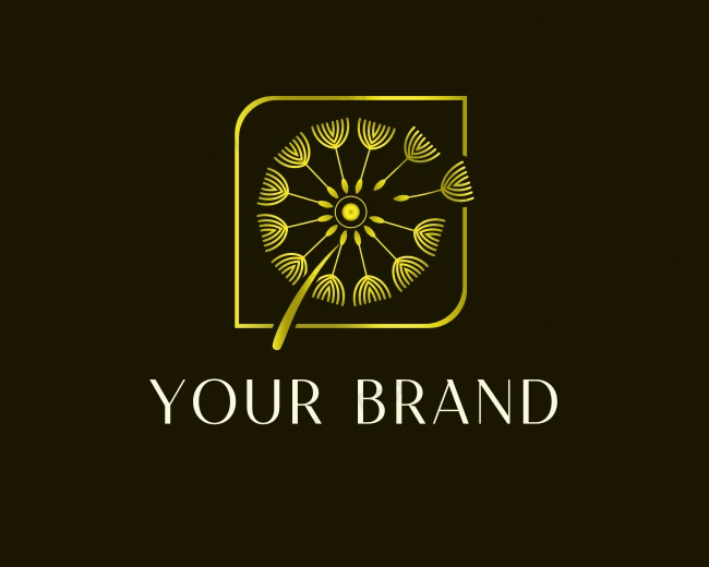 Dandelion Flower Plant logo template for Your Brand