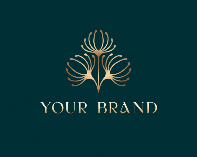 Dandelion Organic Flower logo template for Your Brand