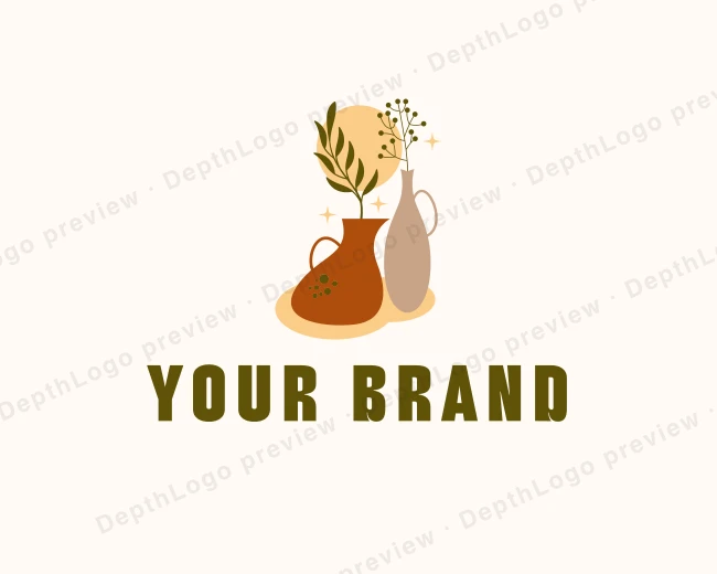 Decorative Ceramic Pot logo template for Your Brand