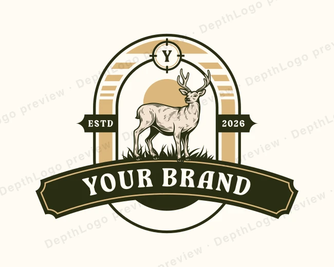 Deer Hunting Target logo template for Your Brand