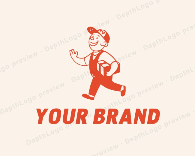 Delivery Boy Courier logo template for Your Brand