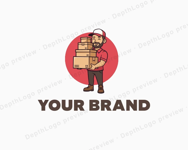 Delivery Courier Man logo template for Your Brand